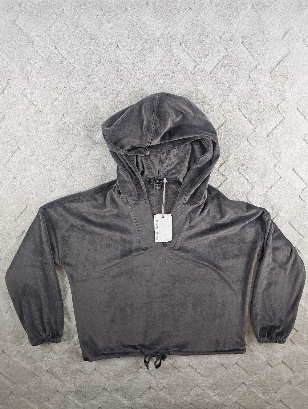 Barefoot Dreams LuxeChic Knit Hoodie Pullover Gray Women Small Cozy Soft Lounge